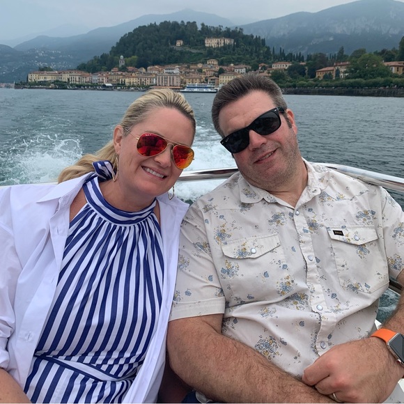 Blue & White stripe jumpsuit - Picture 5 of 5